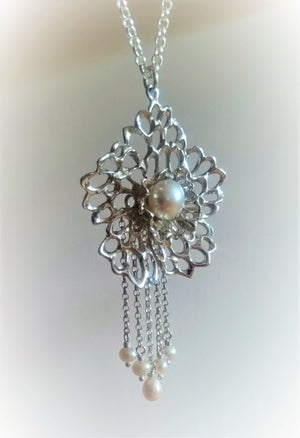 Petals & Pearls Drop Pendant
