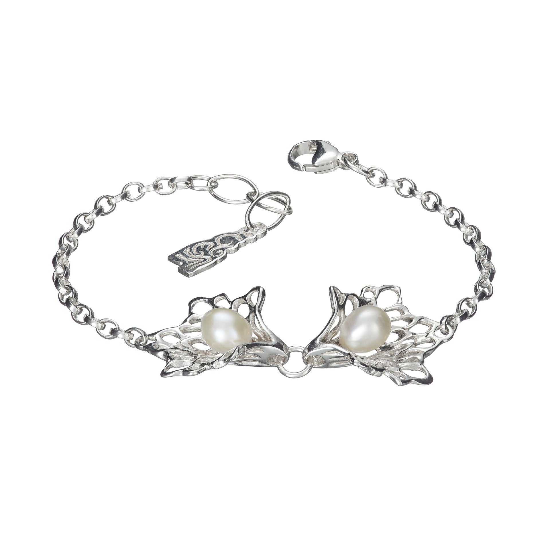 Petals & Pearls Gossamer Bracelet handcrafted from Sterling Silver by Elena.