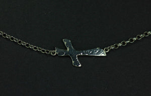 Cross detailing of the Sterling Silver Cross Necklace, jewellery representing the past, present and future!