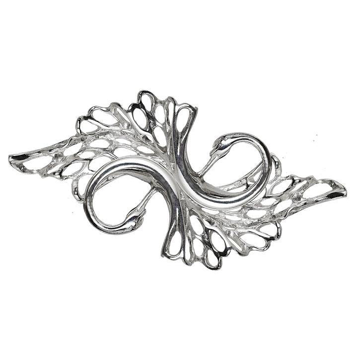 This sterling silver Swan Brooch is from the Children of Lir jewellery collection and is handmade in Cavan, Ireland.