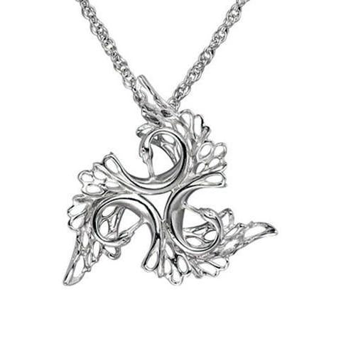 The elegant Children of Lir Three Swan Sterling Silver Pendant