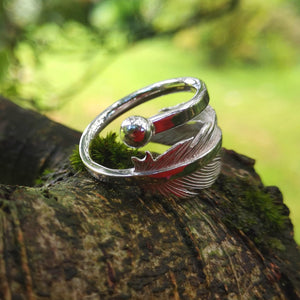 Earth Angel Feather Ring handcrafted in sterling silver by Elena Brennan Jewellery.
