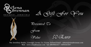 Elena Brennan Jewellery 50 Euro Gift Voucher, great for Father's Day.