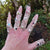 Gossamer Collection of statement rings on fingers handmade by Irish Jewellery Designer Elena Brennan.