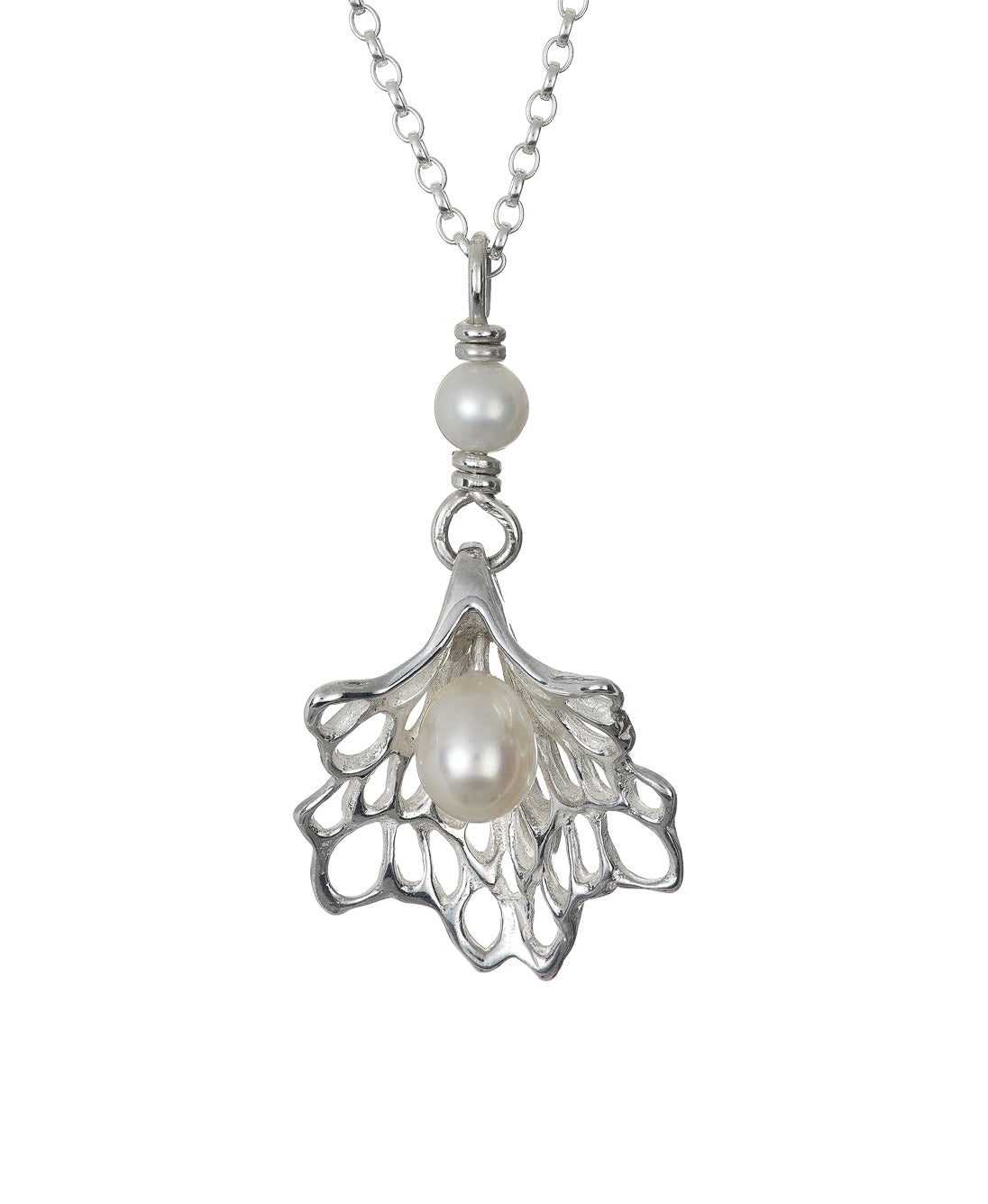 Petals & Pearls Pendant Petite, a Celtic sterling silver jewelry piece handcrafted by Elena Brennan
