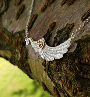 Silver angel wing necklace