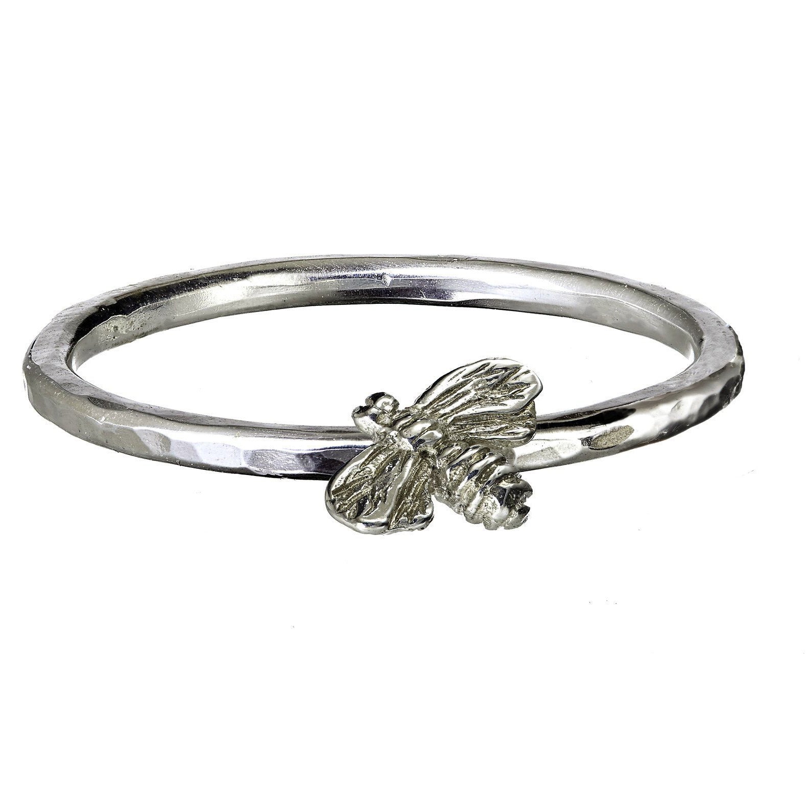 Irish stacking ring with silver bee symbol, by Elena Brennan Jewellery